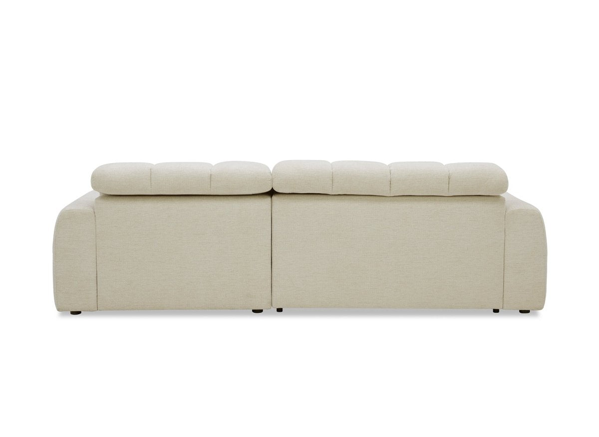 Canapé d'angle relax électrique en velours chiné beige DANIA - Angle droit - DécoInParis