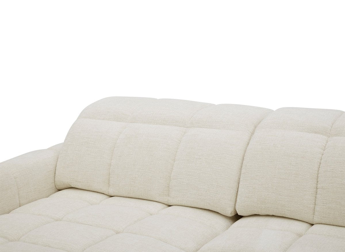 Canapé d'angle relax électrique en velours chiné beige DANIA - Angle gauche - DécoInParis