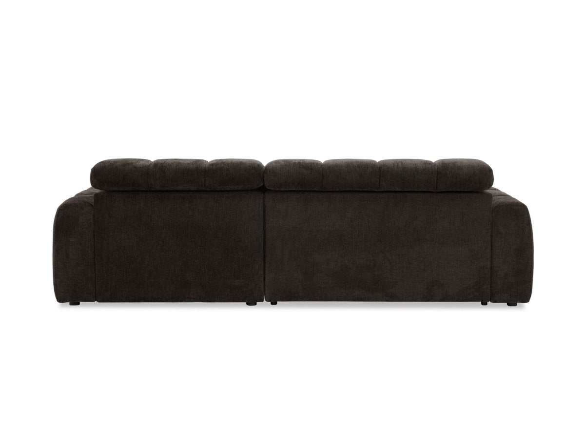 Canapé d'angle relax électrique en velours chiné marron DANIA - Angle droit - DécoInParis