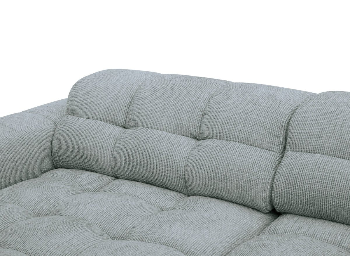 Canapé d'angle relax en velours texturé gris FEDORA - Angle gauche - DécoInParis