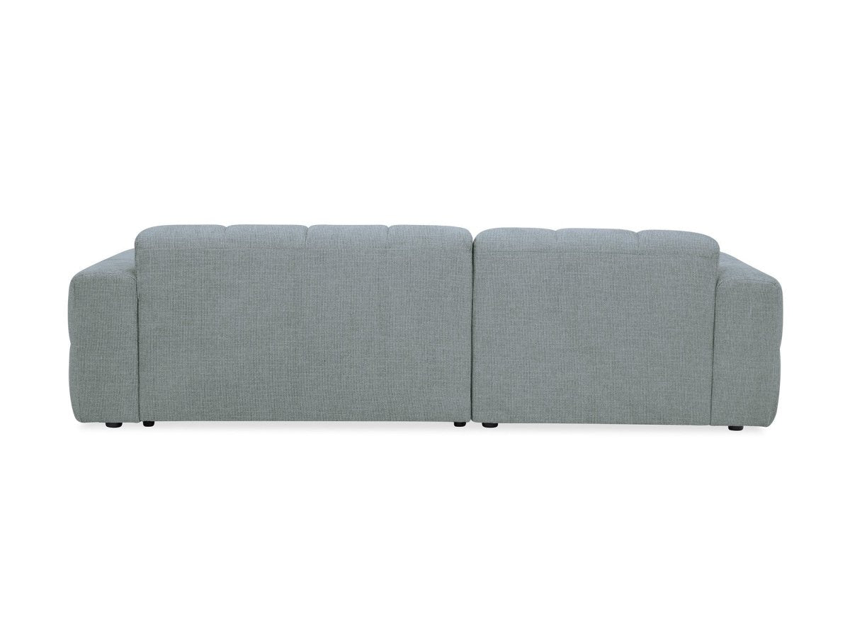 Canapé d'angle relax en velours texturé gris FEDORA - Angle gauche - DécoInParis