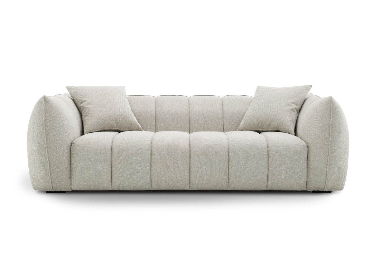 Canapé fixe 3 places en tissu beige ALISSA - DécoInParis