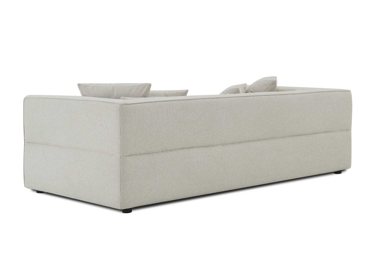 Canapé fixe 3 places en tissu beige EVELYNE - DécoInParis