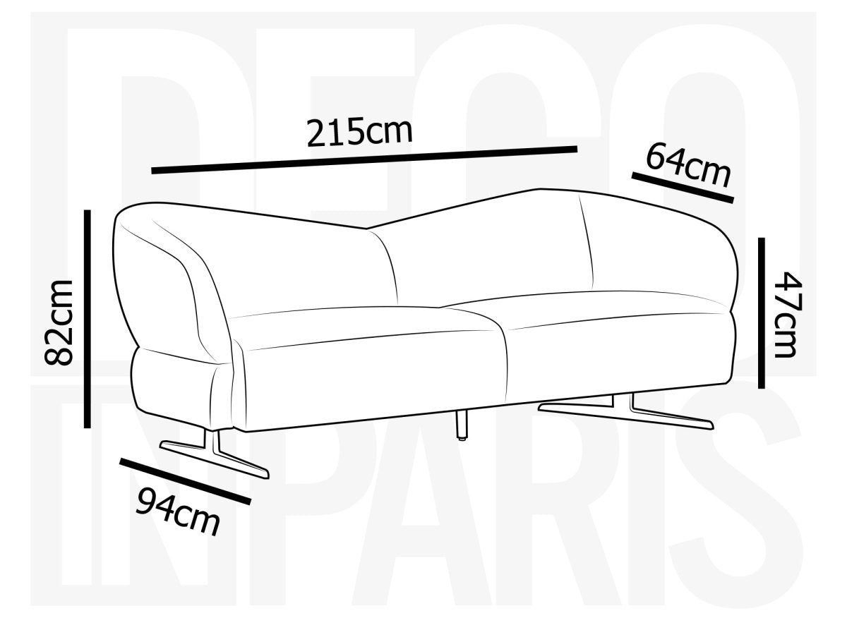 Canapé fixe 3 places en tissu effet peau de mouton gris clair LEXIE - DécoInParis
