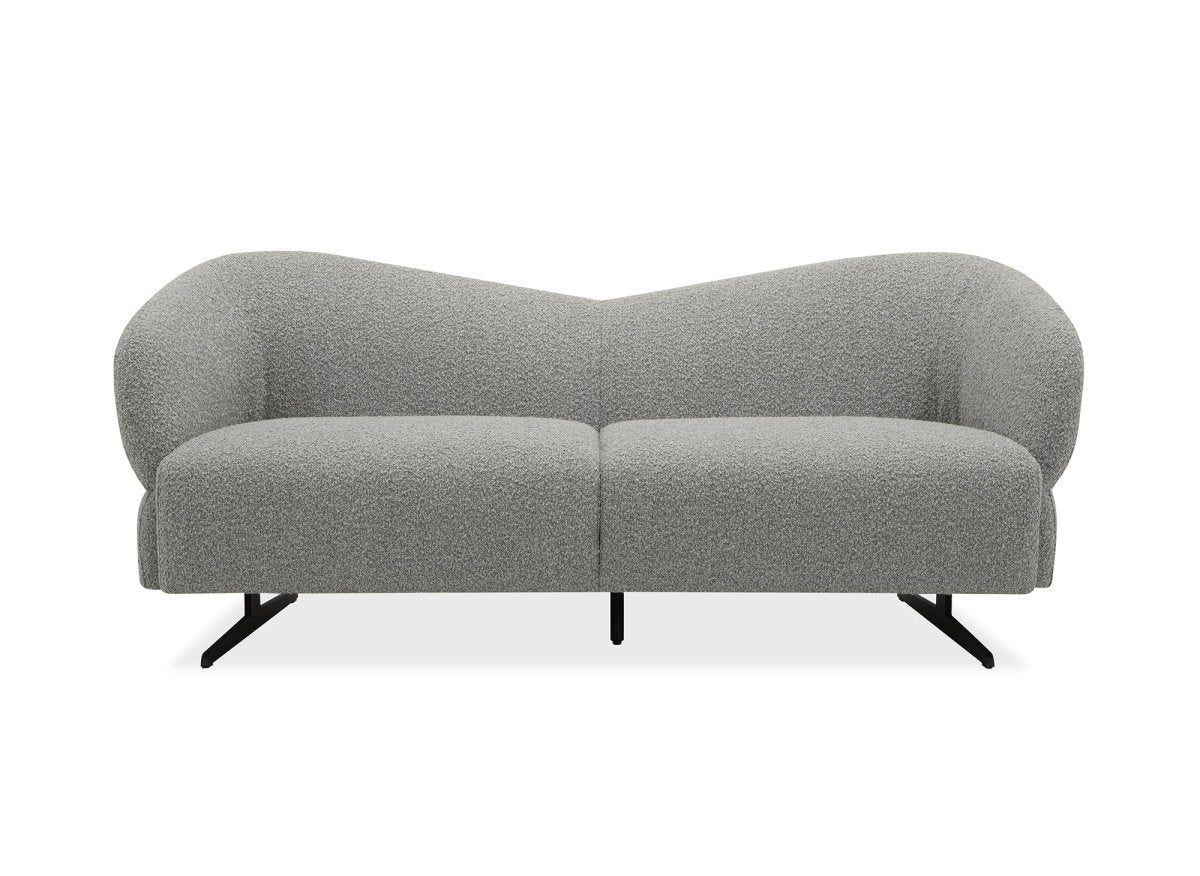 Canapé fixe 3 places en tissu effet peau de mouton gris clair LEXIE - DécoInParis