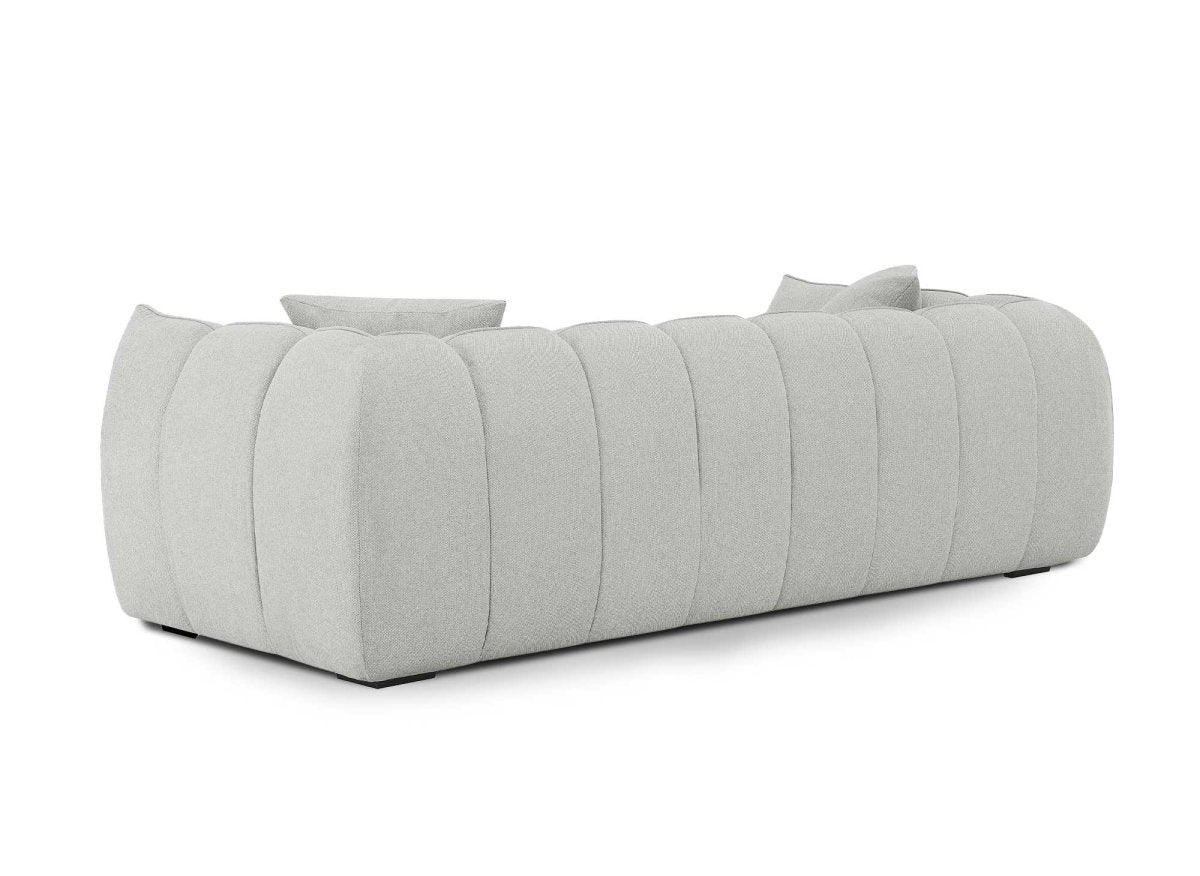 Canapé fixe 3 places en tissu gris ALISSA - DécoInParis