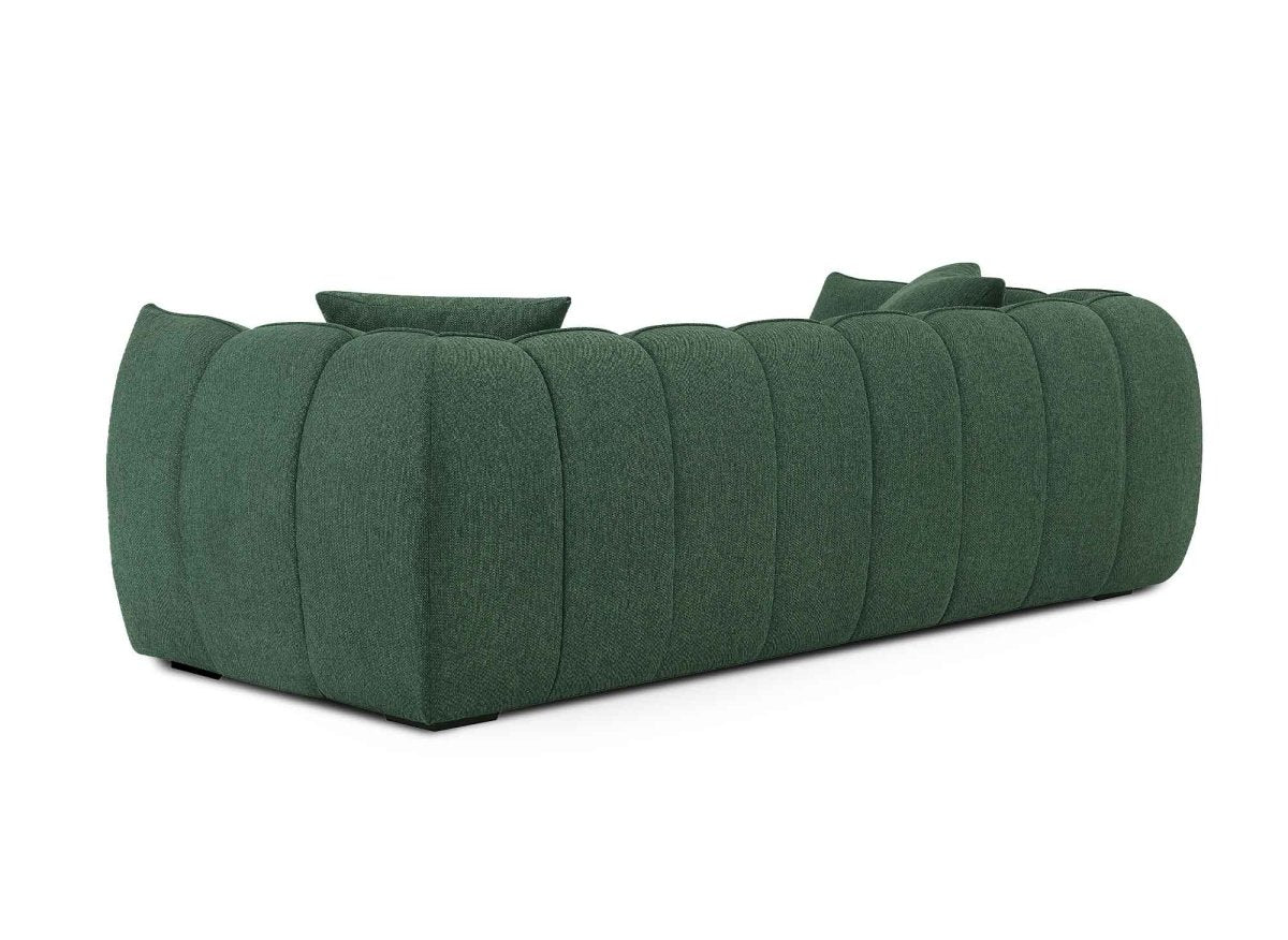 Canapé fixe 3 places en tissu vert ALISSA - DécoInParis