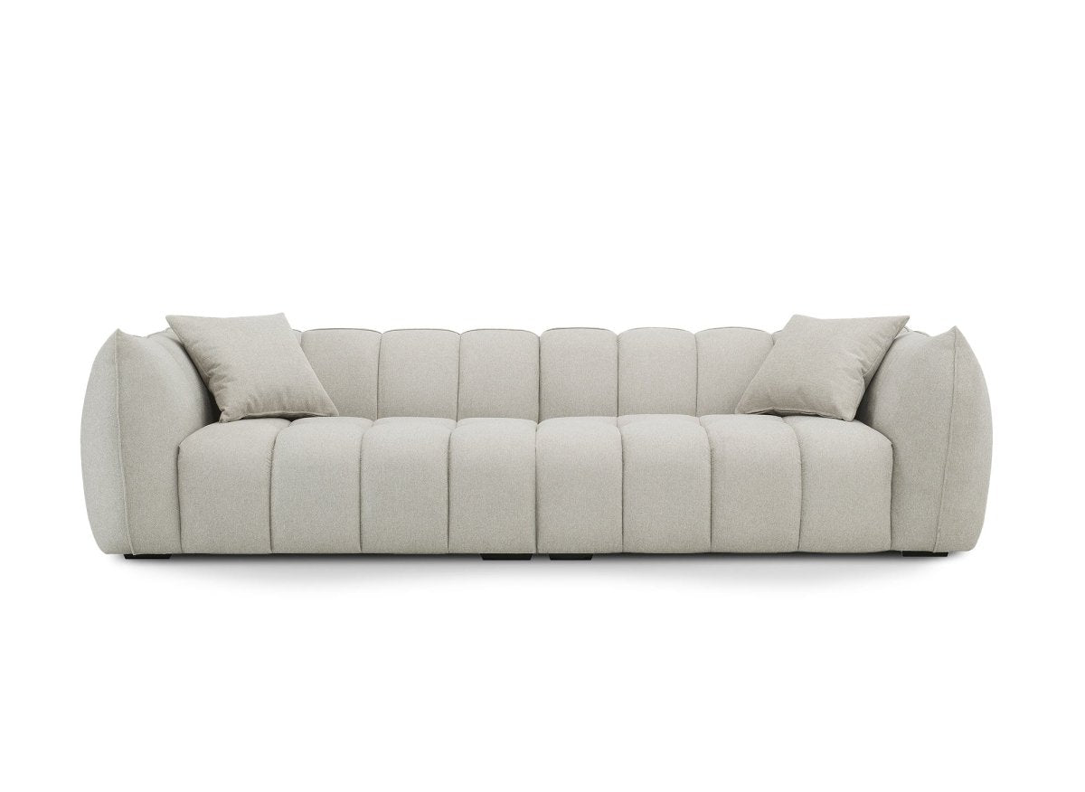 Canapé fixe 4 places en tissu beige ALISSA - DécoInParis