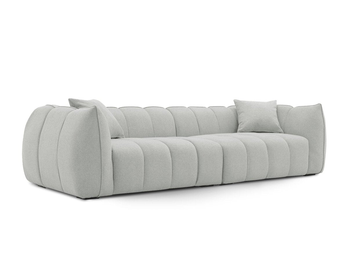 Canapé fixe 4 places en tissu gris ALISSA - DécoInParis