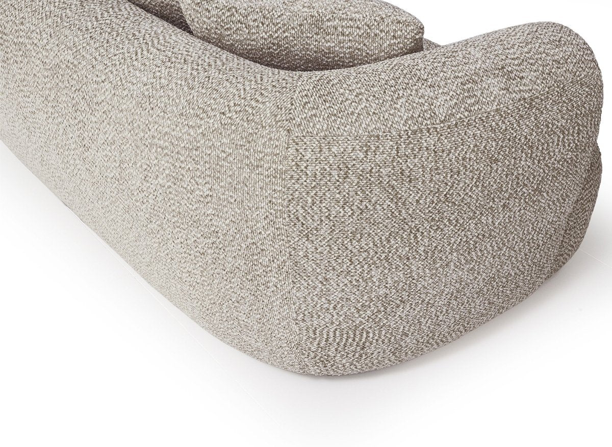 Canapé méridienne en velours texturé taupe URIEL - Angle droit - DécoInParis