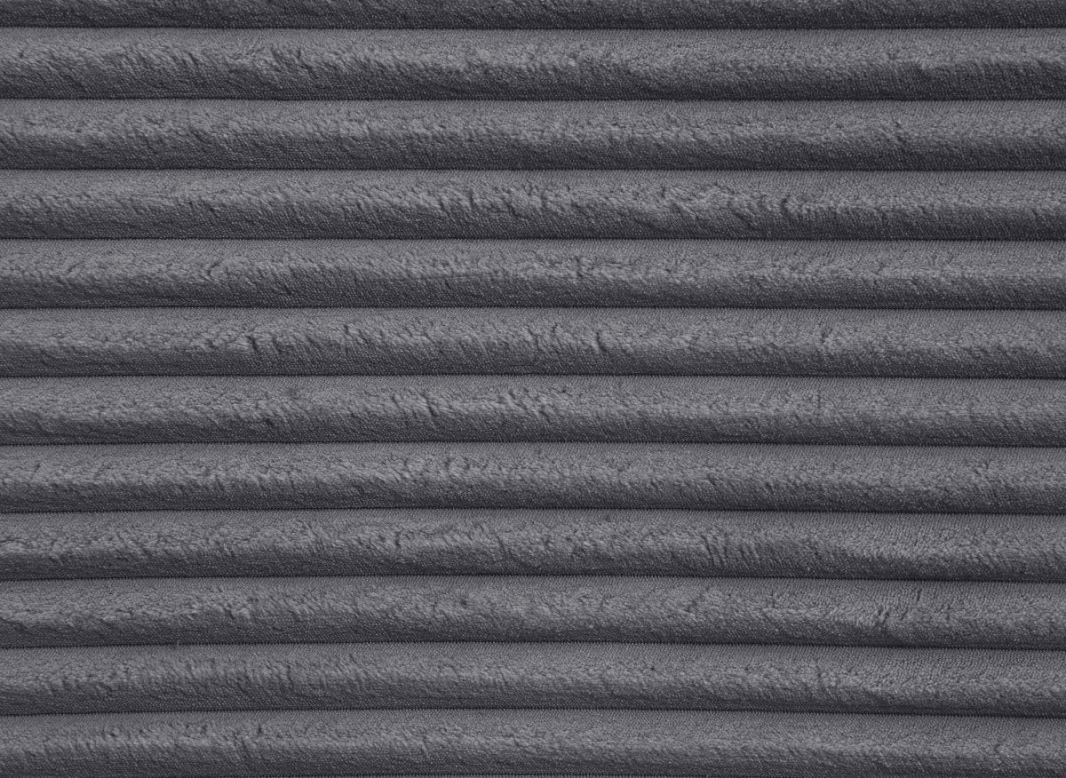 Canapé panoramique convertible avec coffre en velours gros côtelé gris TILDA - Angle droit - DécoInParis