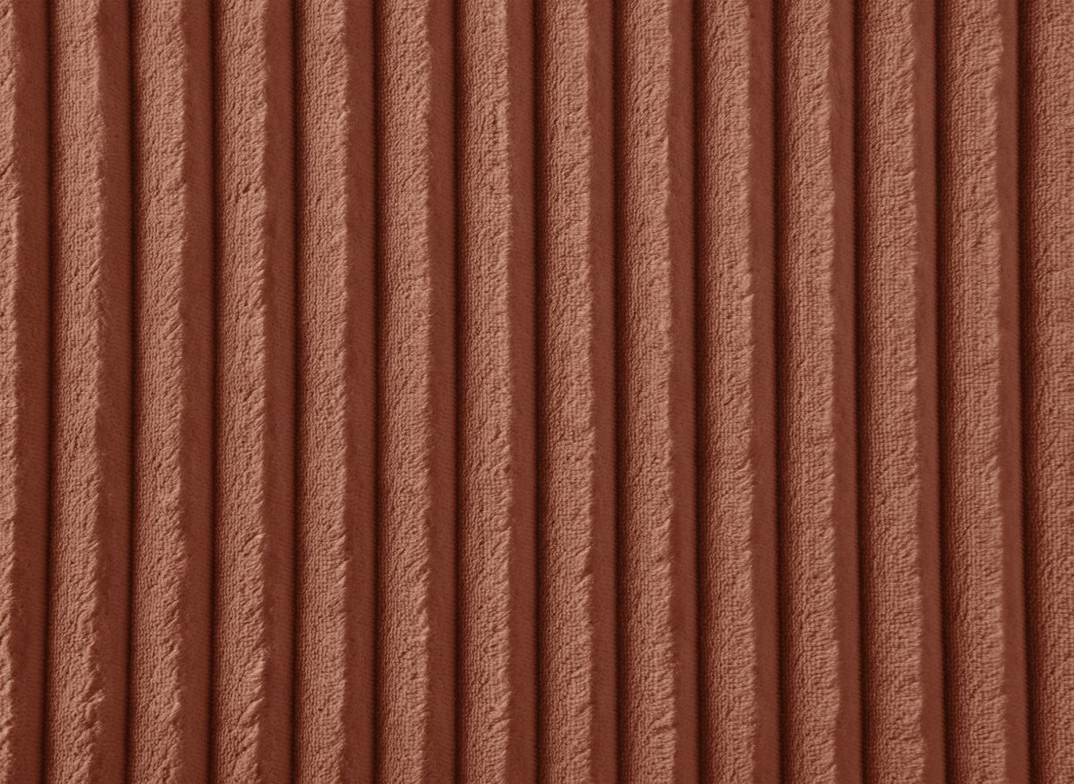 Canapé panoramique réversible convertible avec coffre en velours côtelé épais terracotta NOELIA - DécoInParis