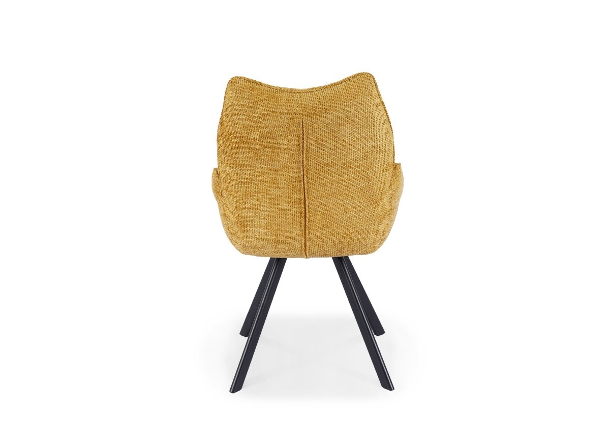 Chaise pivotante avec accoudoirs en tissu jaune TALIA - DécoInParis