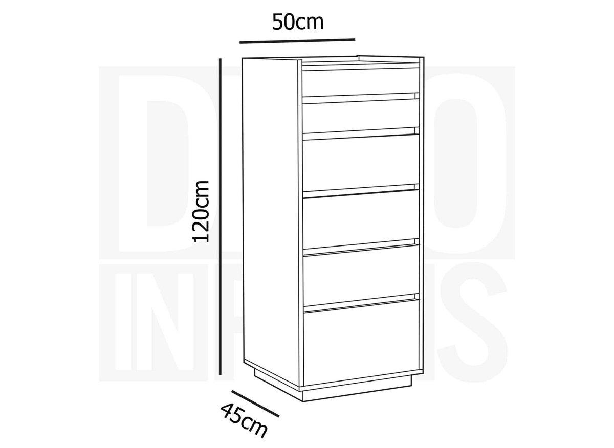 Commode 5 tiroirs avec coiffeuse en bois couleur chêne SACHA - DécoInParis