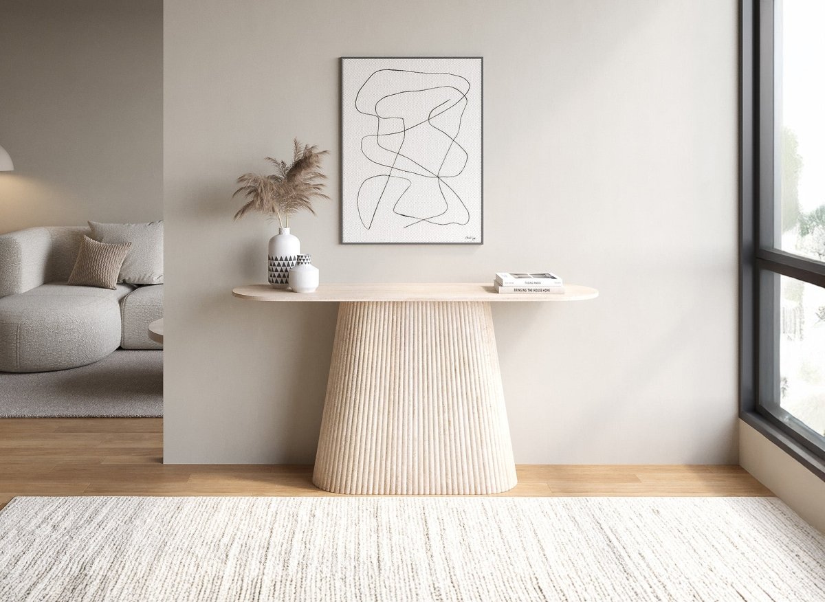 Console en marbre composite beige TIANA - DécoInParis