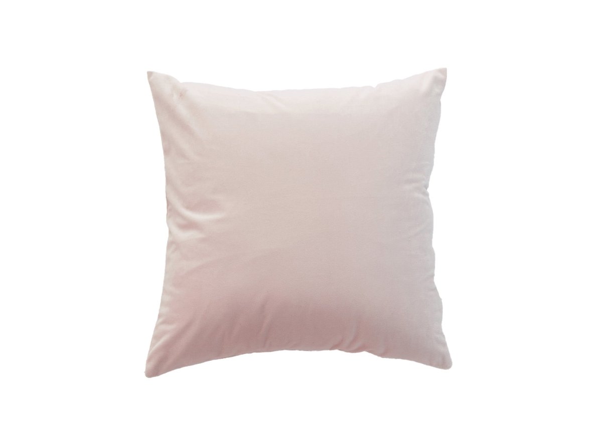 Coussin carré 45x45cm en velours rose TYGA - DécoInParis