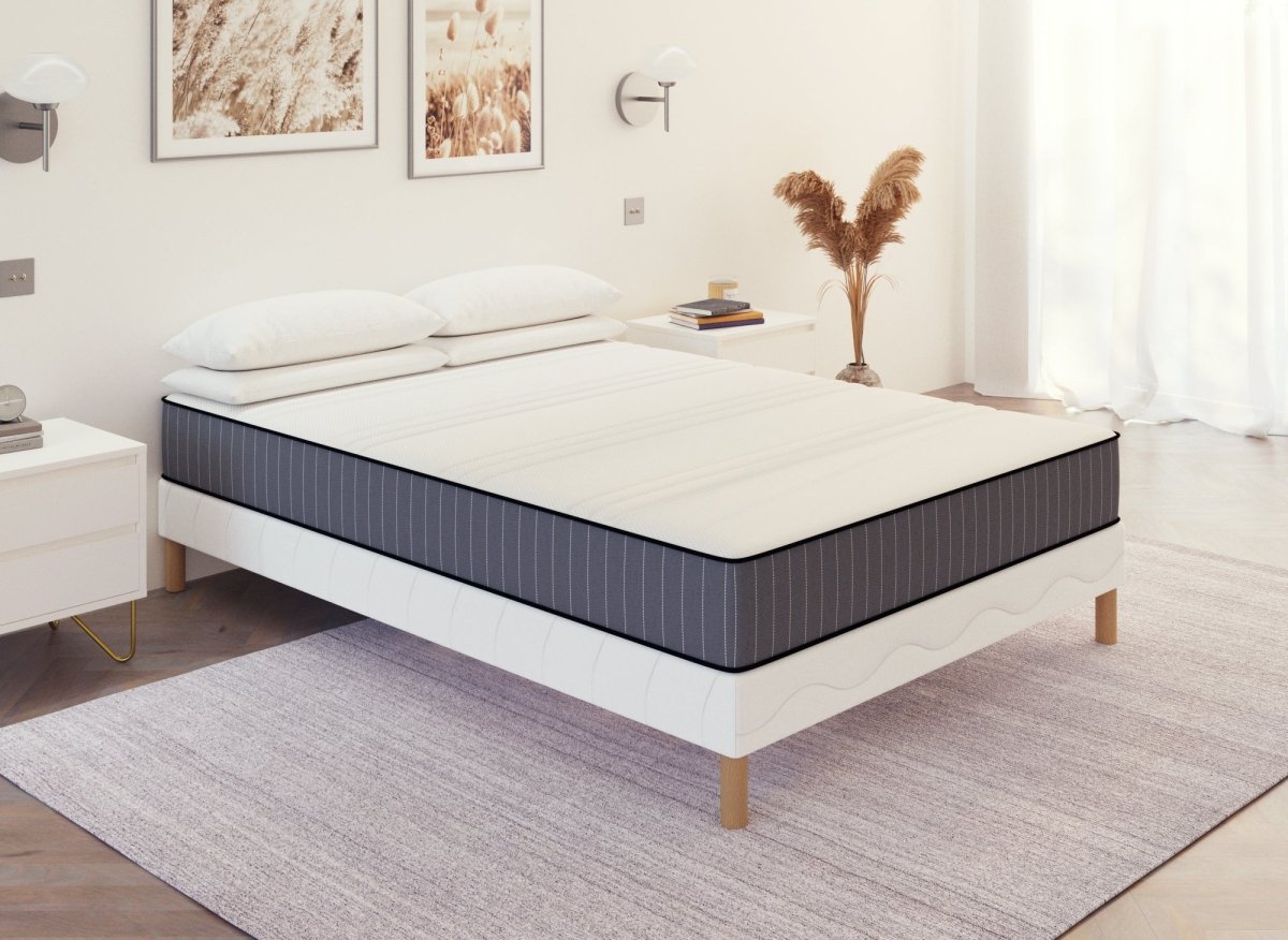 Ensemble 160x200 sommier tapissier + Matelas en mousse 20 cm - AWAN - DécoInParis