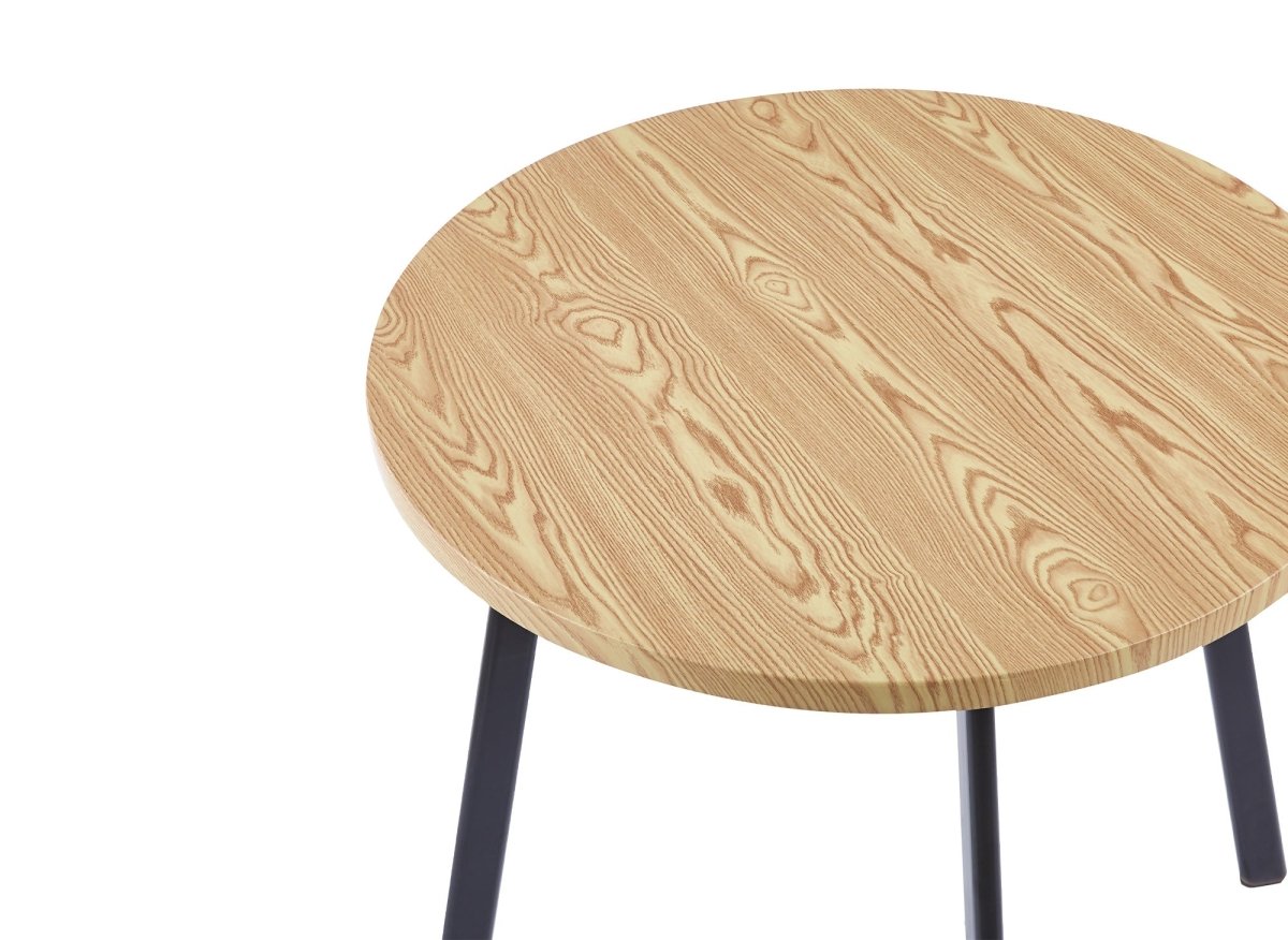 Ensemble table à manger en bois avec 4 tabourets beige IRINA - DécoInParis