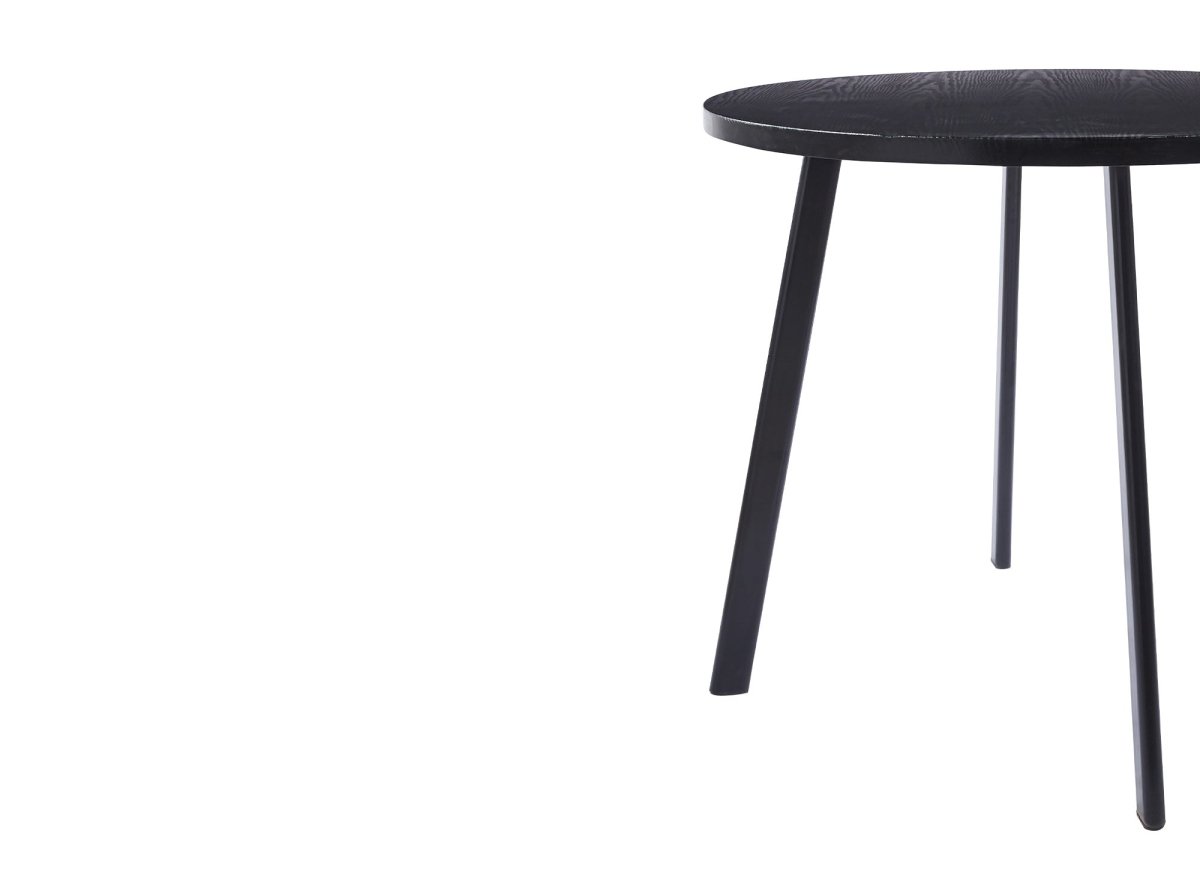 Ensemble table à manger en bois noir avec 4 tabourets gris IRINA - DécoInParis