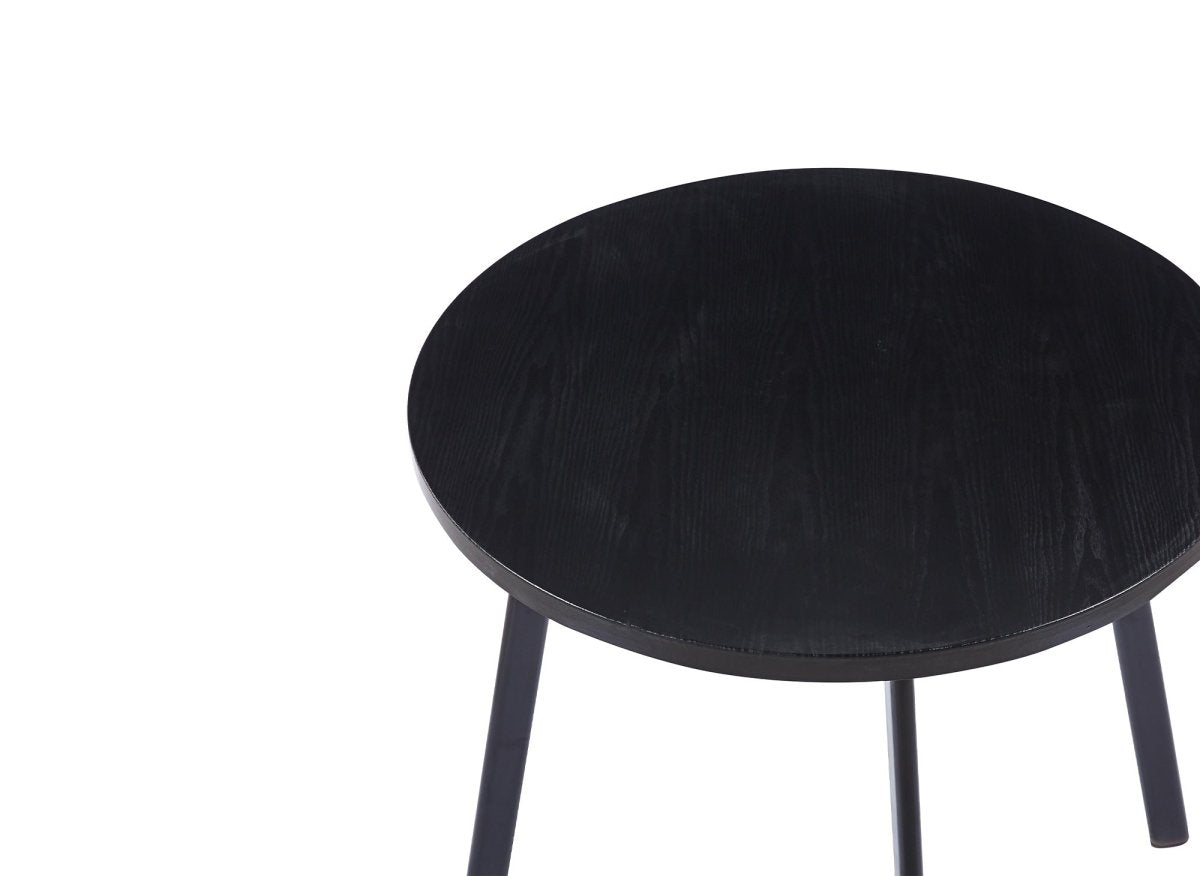 Ensemble table à manger en bois noir avec 4 tabourets gris IRINA - DécoInParis