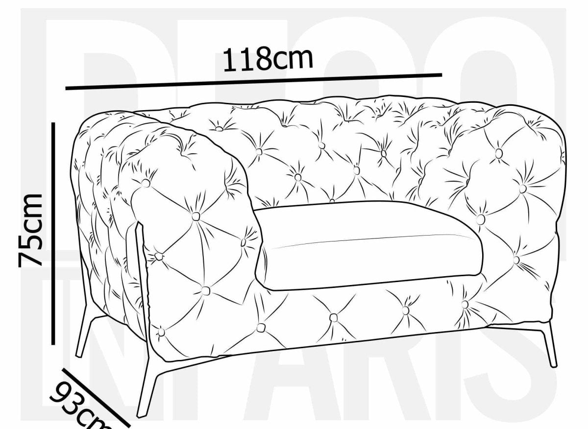 Fauteuil capitonné chesterfield velours gris CARMEN - DécoInParis