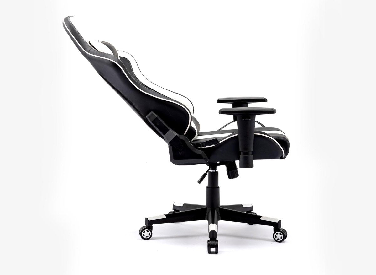 Fauteuil de bureau gaming en simili cuir noir et blanc SOUL - DécoInParis