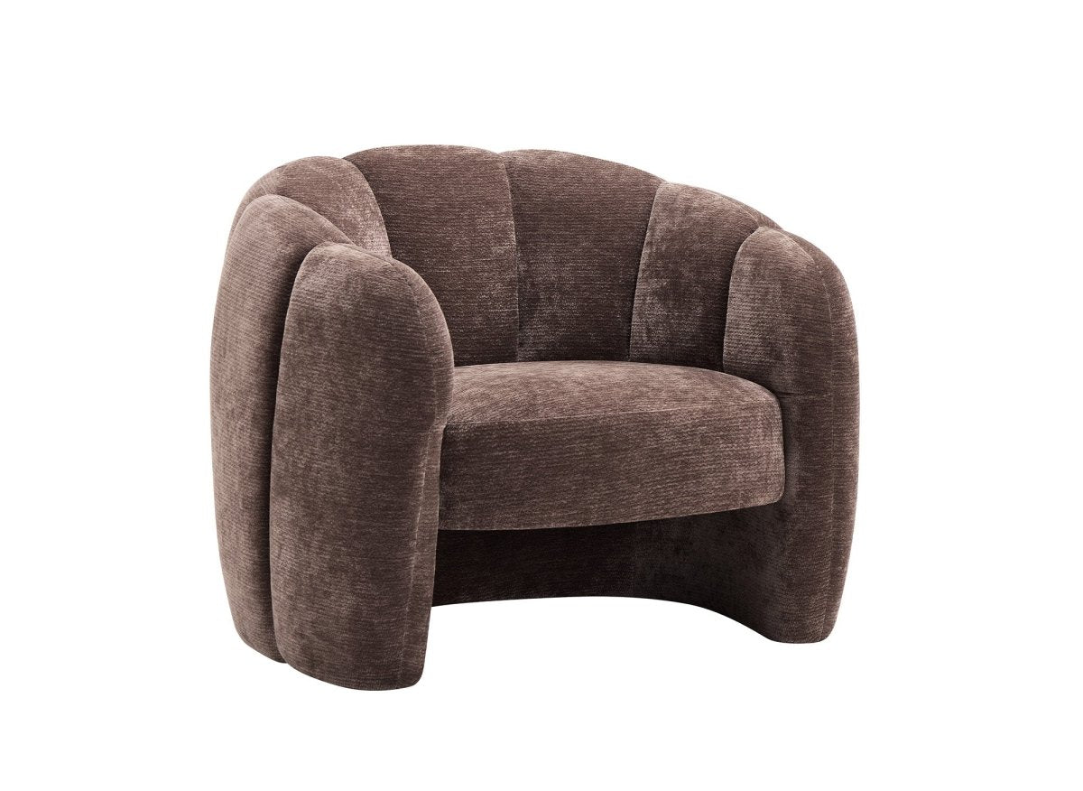 Fauteuil design en velours marron SENY - DécoInParis