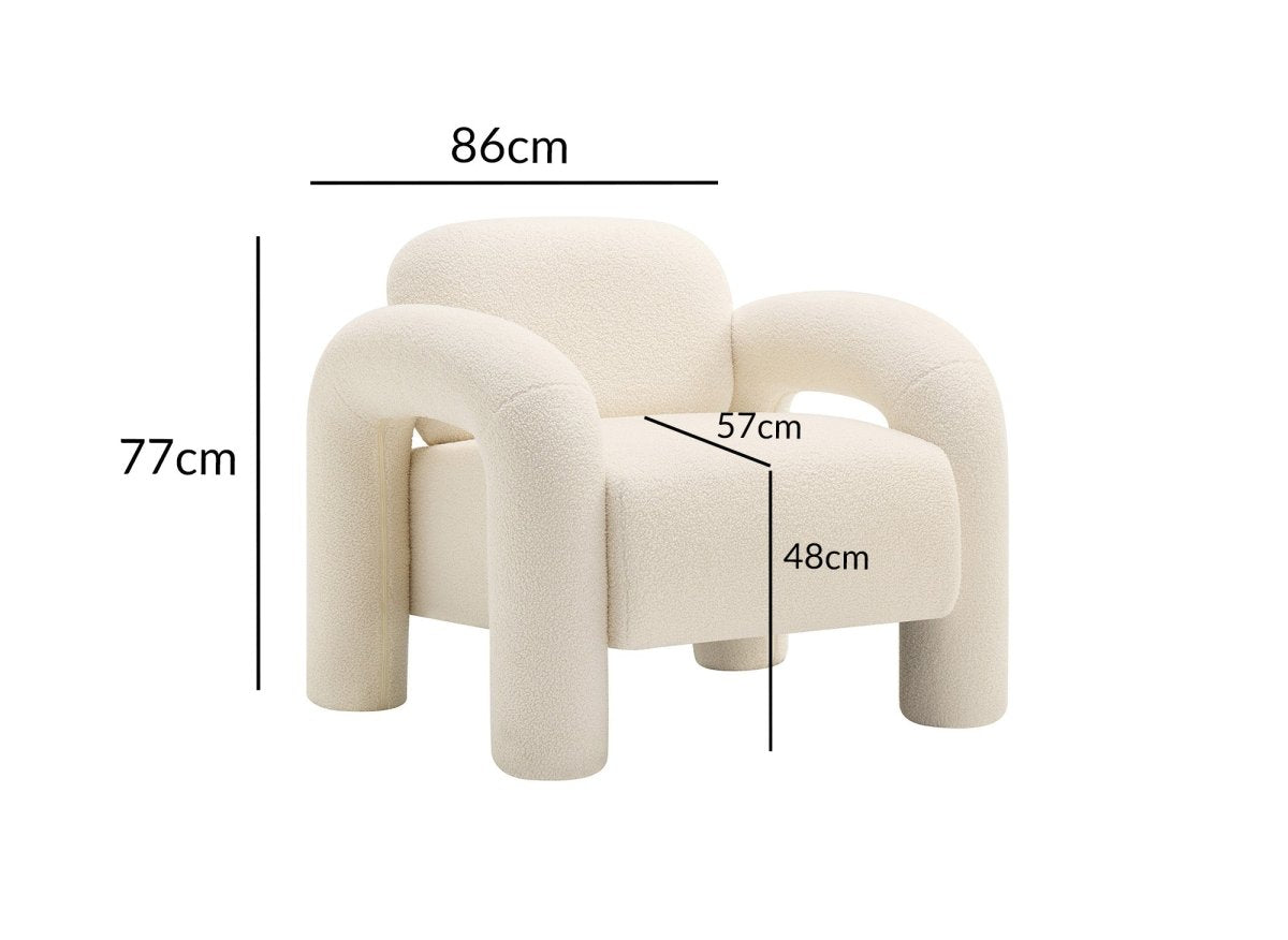 Fauteuil en tissu bouclette DEBORAH - DécoInParis