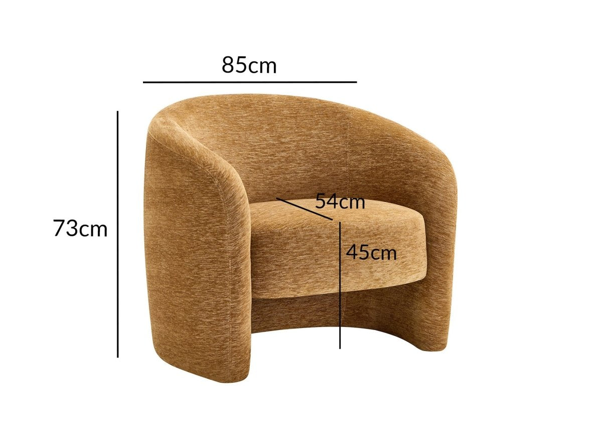 Fauteuil en velours moutarde OXFORD - DécoInParis