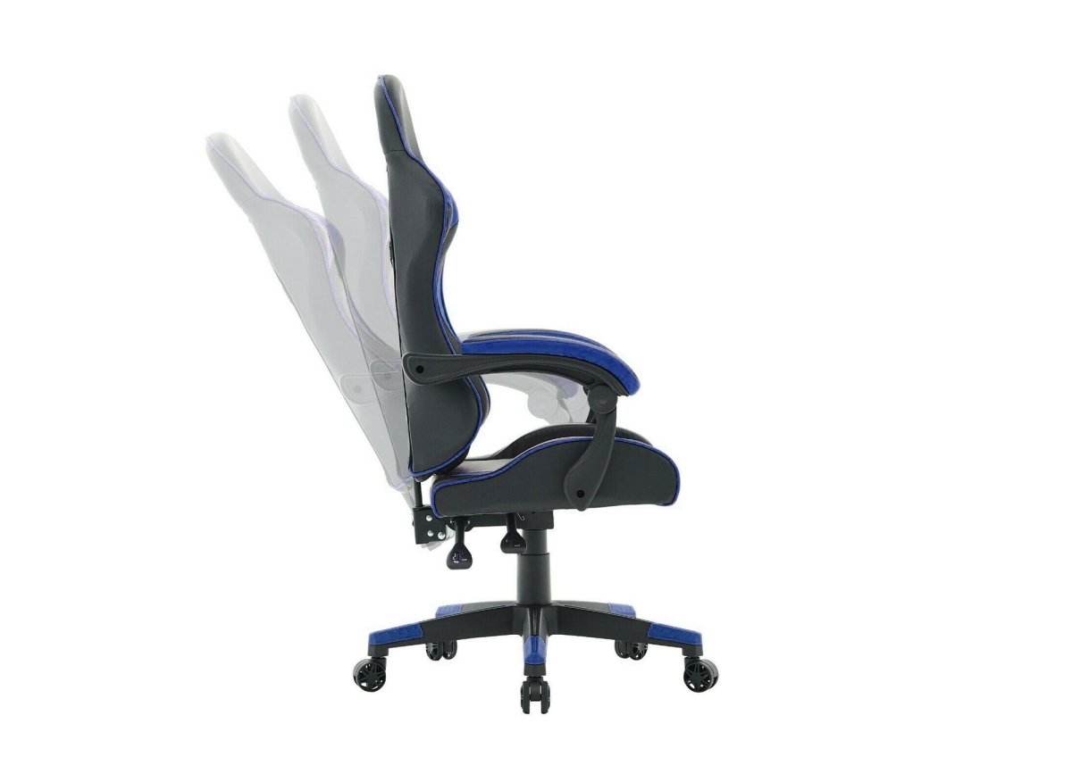 Fauteuil gaming en simili cuir noir et bleu PIXEL - DécoInParis