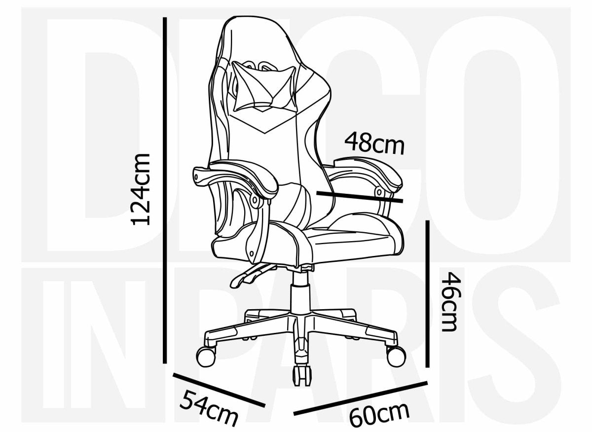 Fauteuil gaming en simili cuir noir et rouge PIXEL - DécoInParis