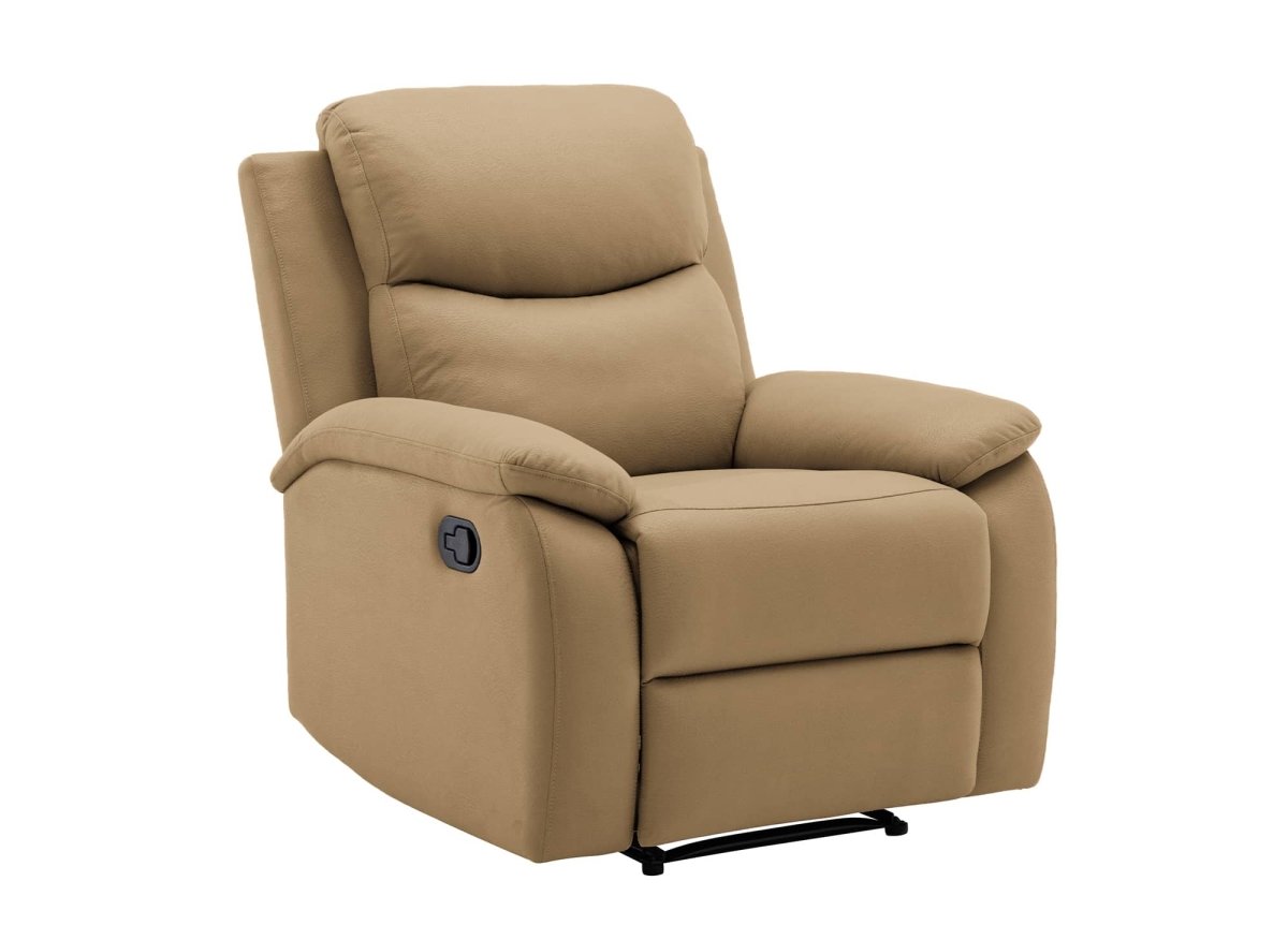 Fauteuil relax effet simili cuir camel JACOB - DécoInParis