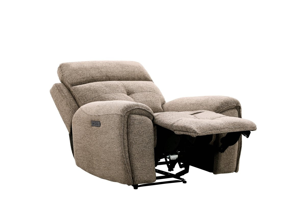 Fauteuil relax électrique en velours texturé marron PATRICIA - DécoInParis
