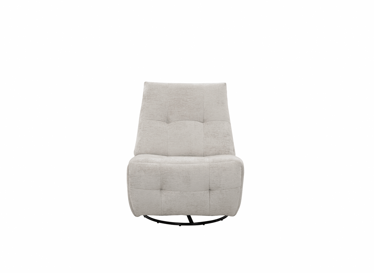 Fauteuil relax pivotant en velours chiné beige LISON - DécoInParis