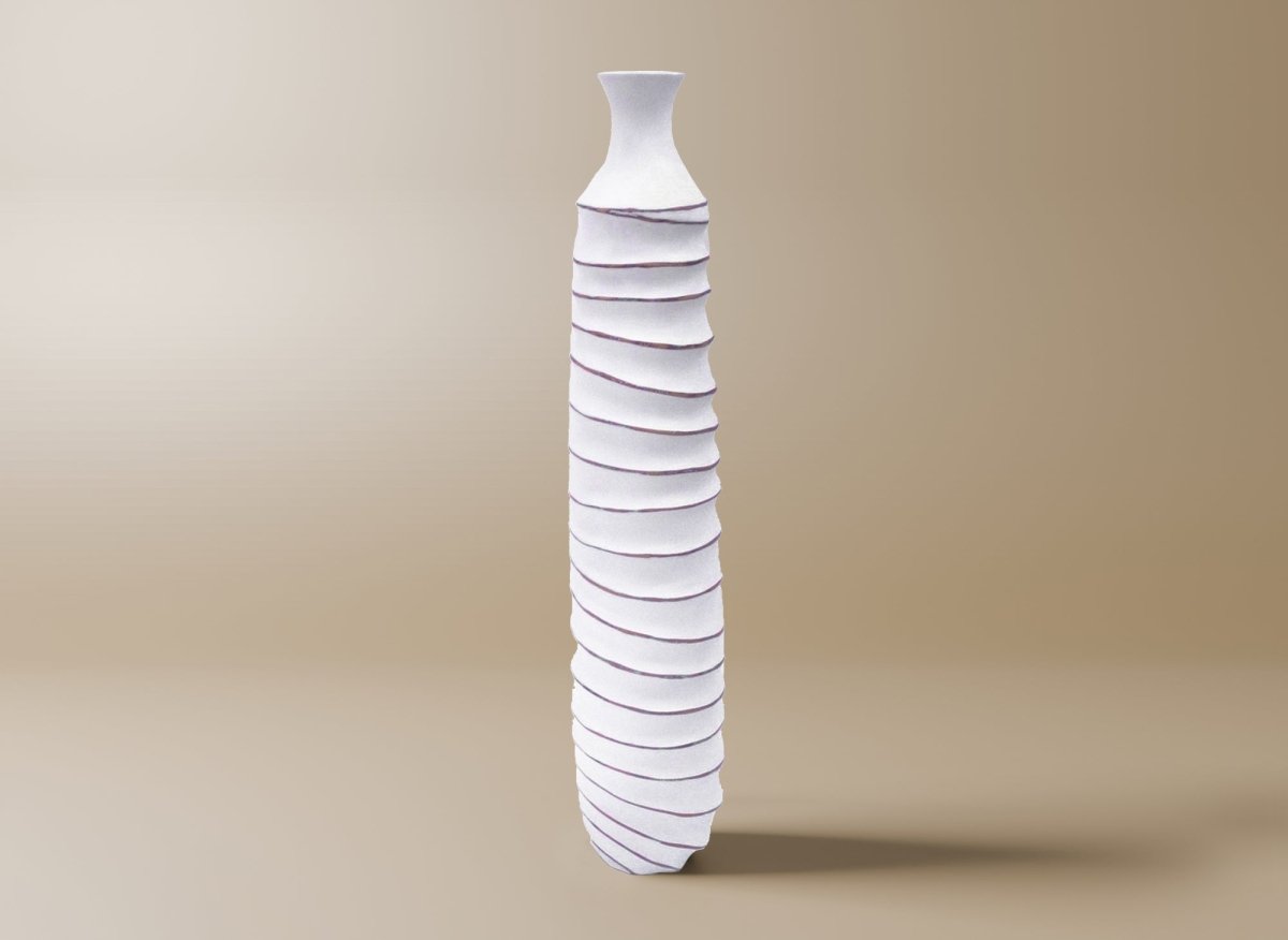 Grand vase en résine blanc H75 cm TWIST - DécoInParis