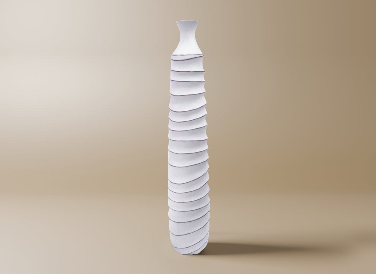 Grand vase en résine blanc H93 cm TWIST - DécoInParis