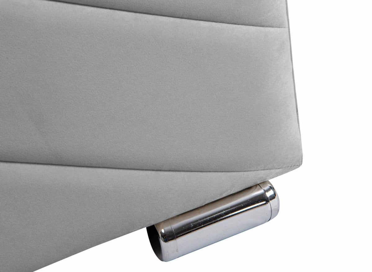 Lit avec sommier relevable et coffre en velours gris 180x200 cm PALMA - DécoInParis