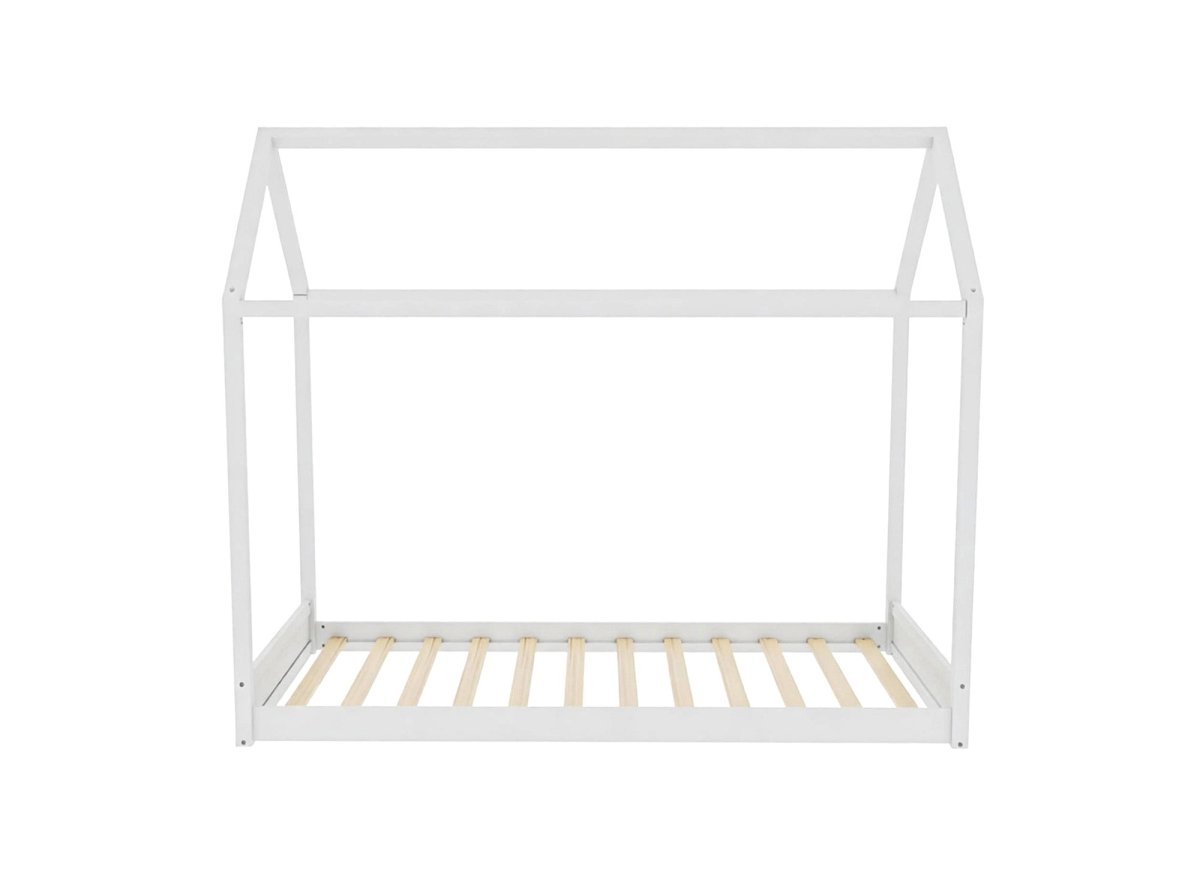 Lit cabane en bois blanc 90 x 190 cm POPY - DécoInParis