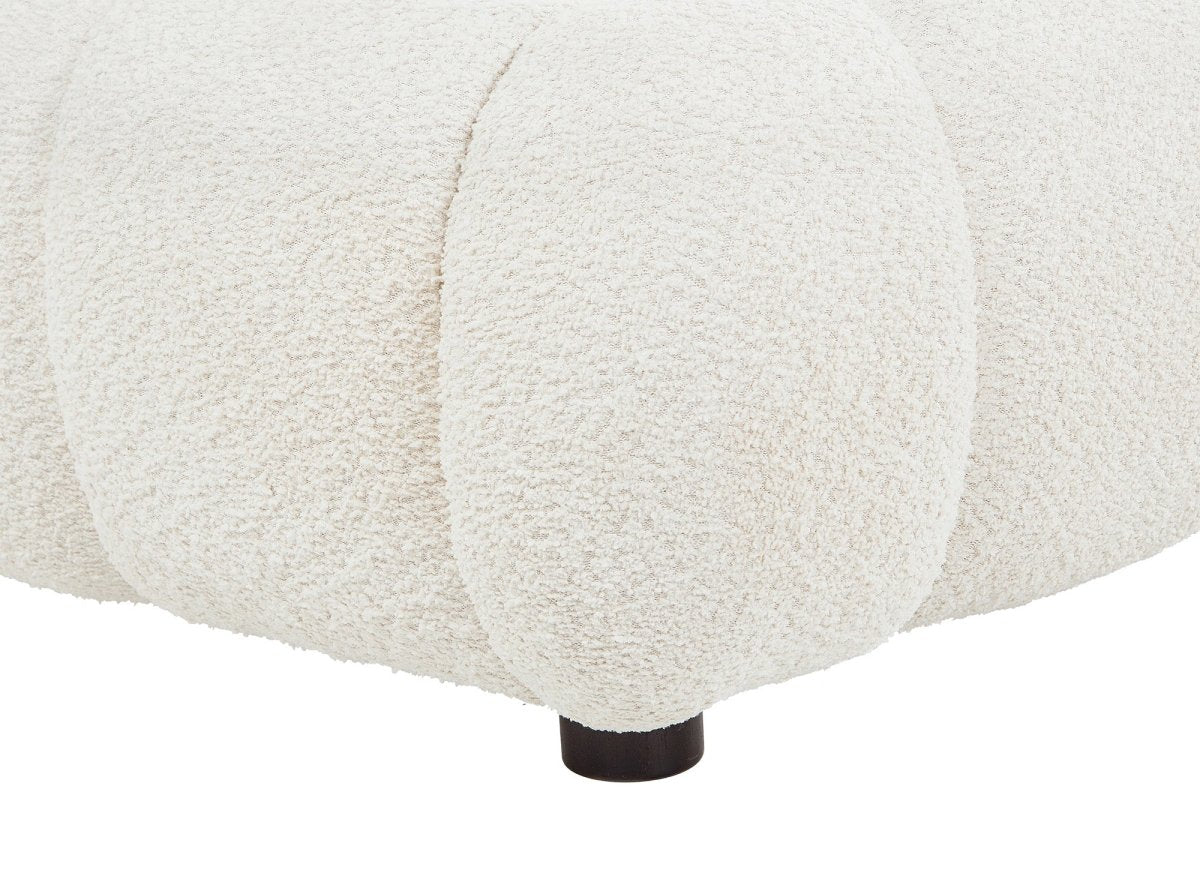 Lit coffre en tissu bouclette beige 160x200 cm RILEY - DécoInParis