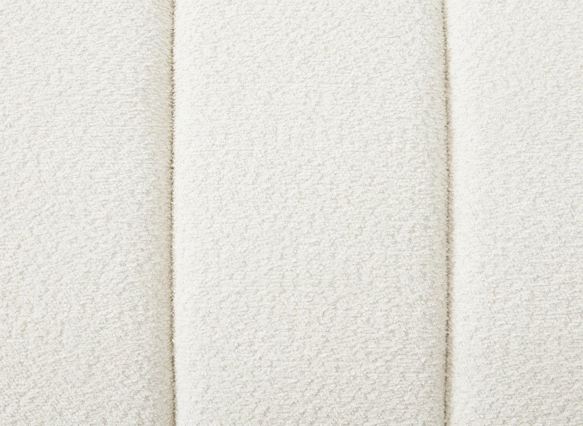 Lit coffre en tissu bouclette beige 180x200 cm RILEY - DécoInParis