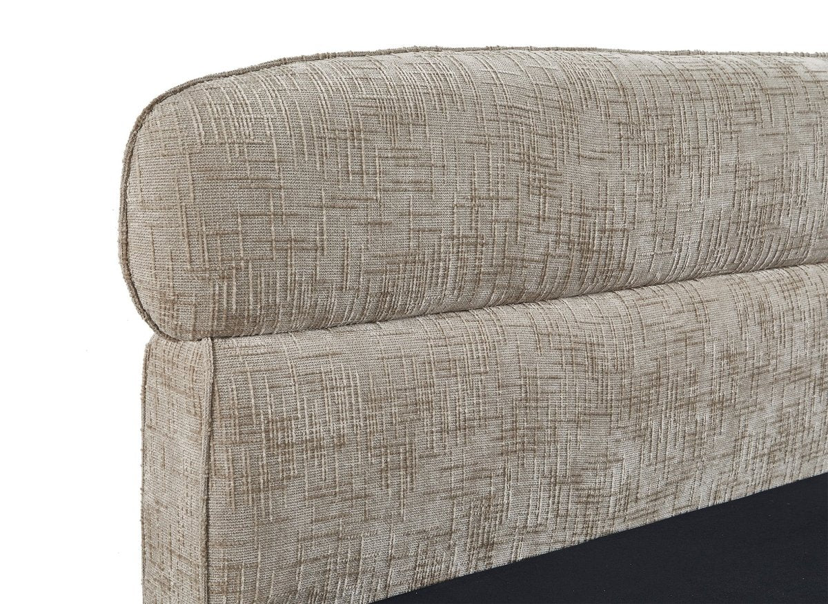 Lit coffre en velours chiné taupe 160x200cm MELO - DécoInParis