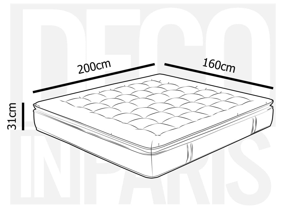 Lit coffre YOURI 160x200 cm + Matelas SERENA 160x200 cm - DécoInParis