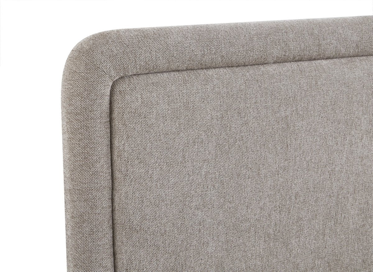 Lit double en tissu doux taupe 140 x190 cm ANELA - DécoInParis