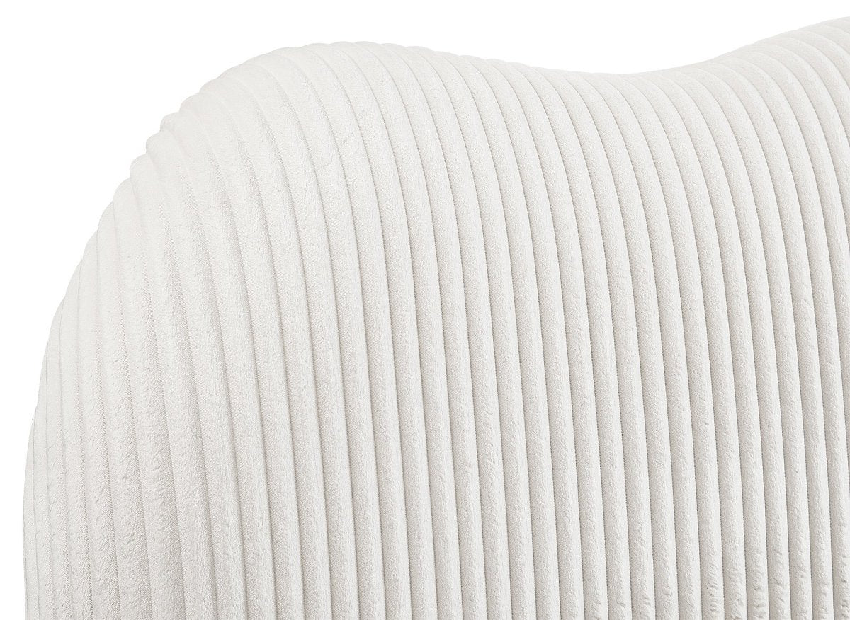 Lit double en velours côtelé épais beige 180x200cm SARA - DécoInParis