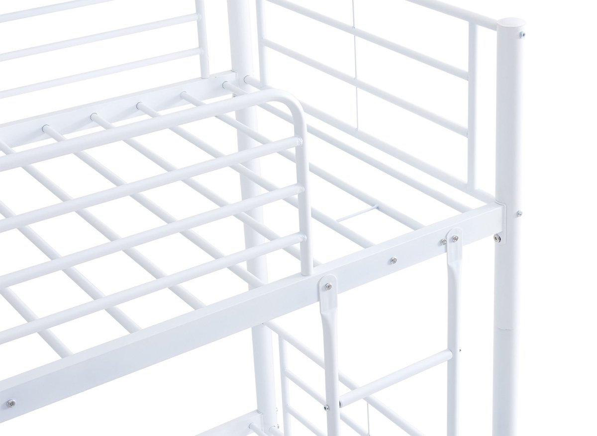 Lit superposé TWINS en métal blanc 90 X 190 cm + sommiers - DécoInParis