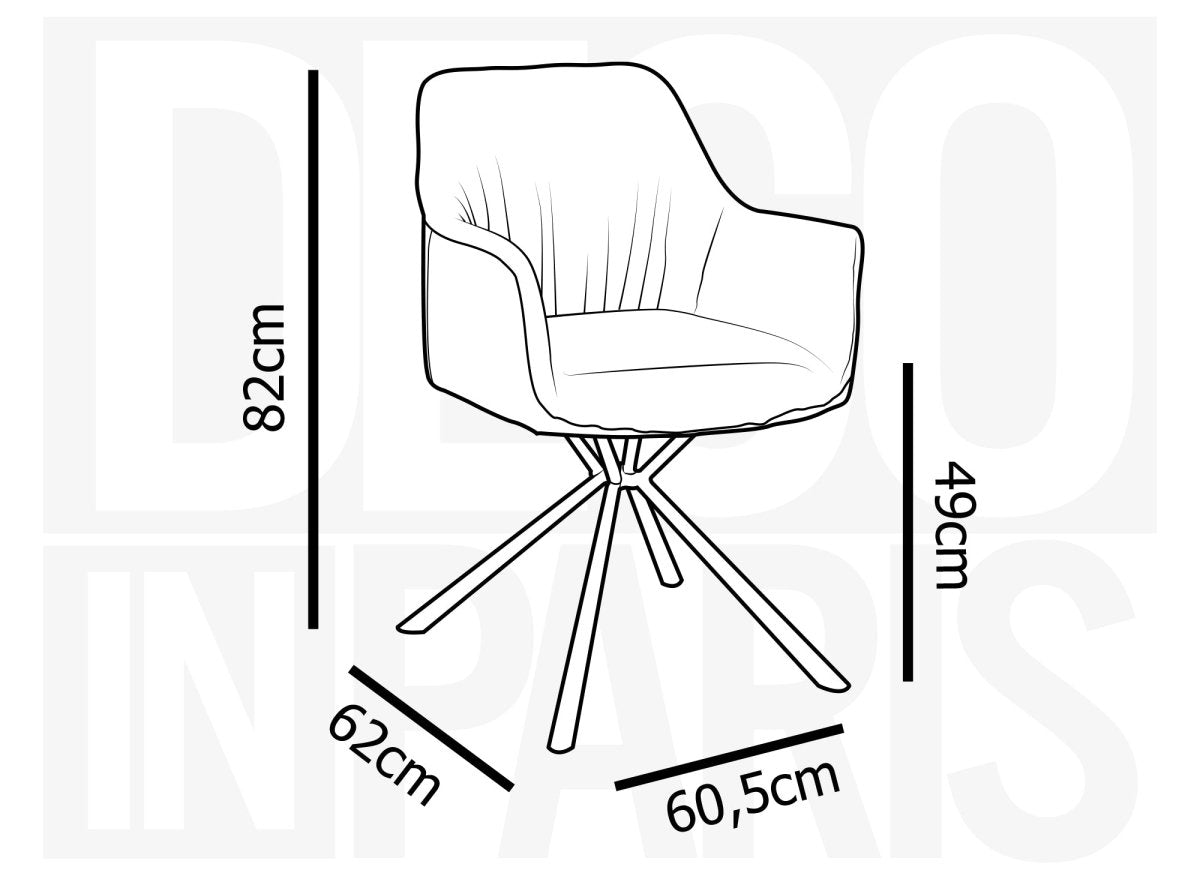 Lot de 2 chaises avec accoudoir en tissu bouclette beige et simili cuir marron PIRO - DécoInParis