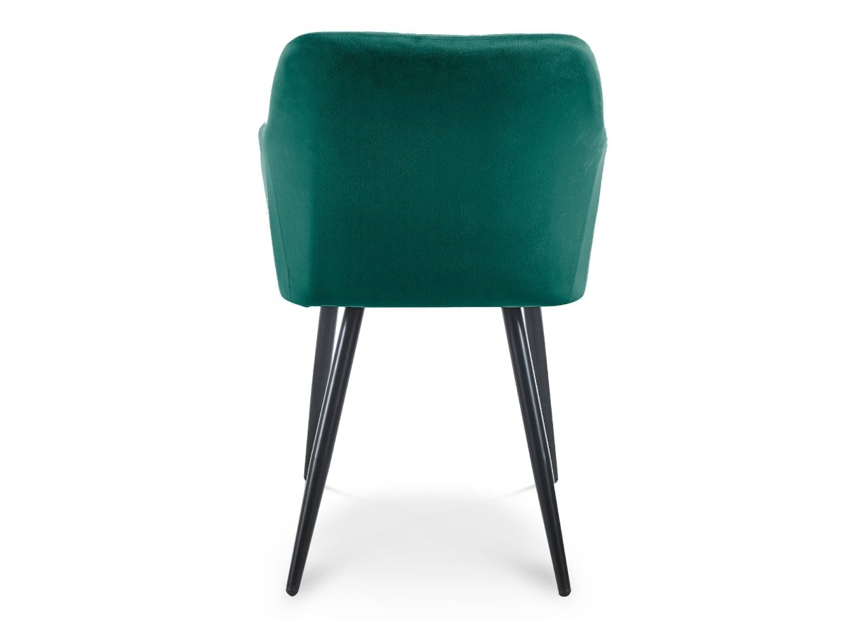 Lot de 2 chaises avec accoudoirs en velours vert KANA - DécoInParis