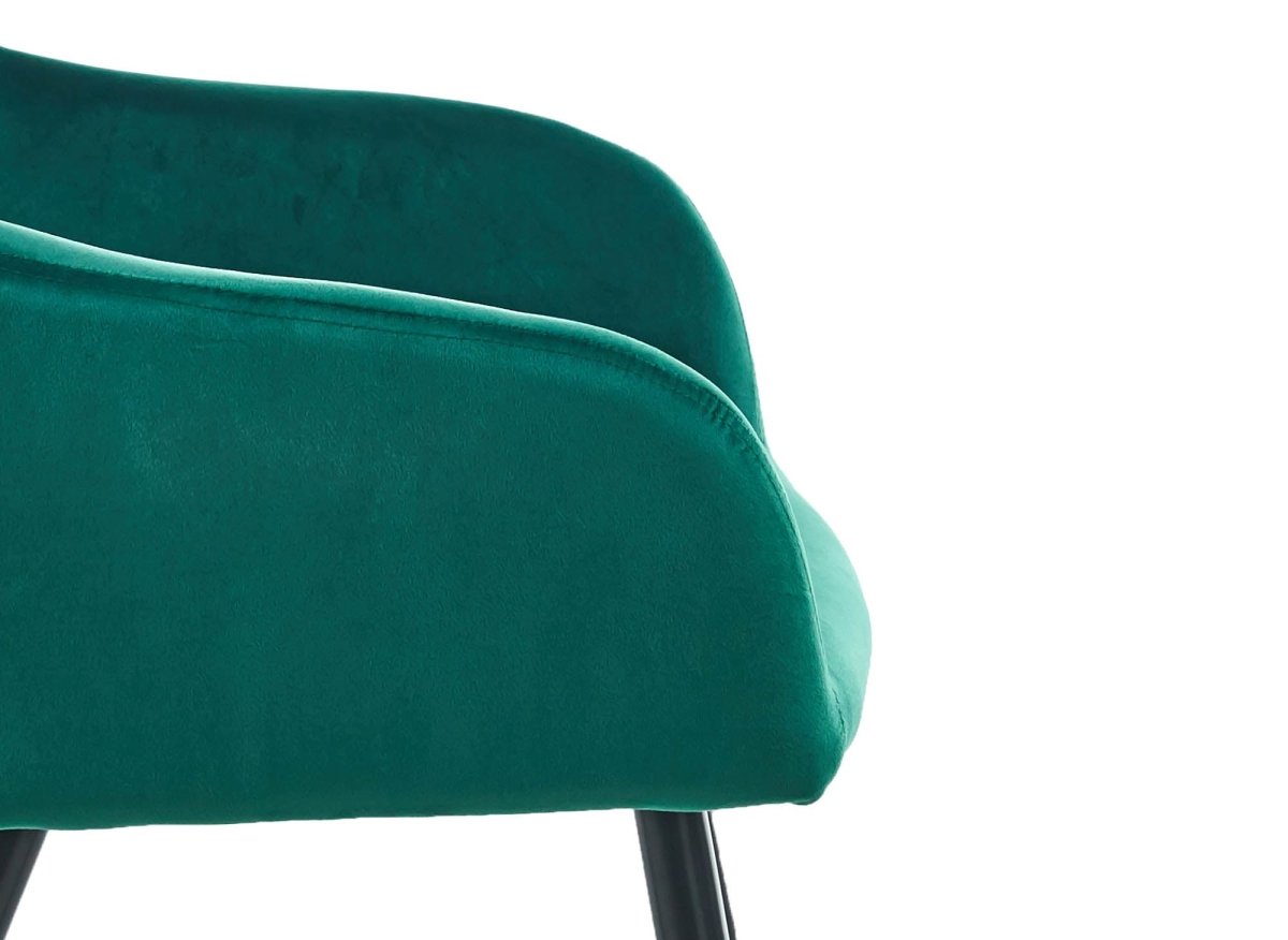 Lot de 2 chaises avec accoudoirs en velours vert KANA - DécoInParis