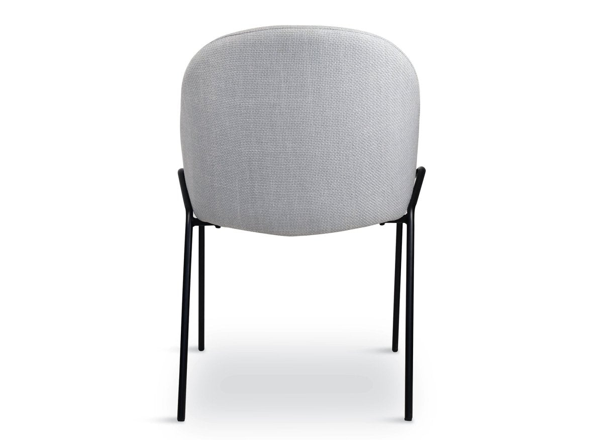 Lot de 2 chaises design en tissu lin gris ZAYA - DécoInParis