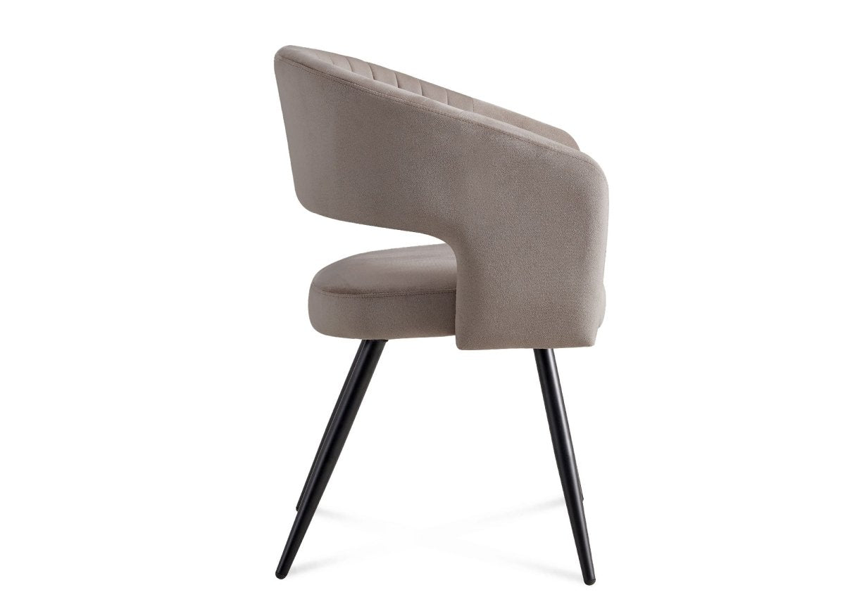 Lot de 2 chaises design en velours beige GLORIA - DécoInParis